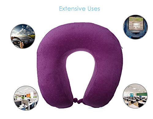 JERN® U Shaped Slow Rebound Memory Foam Pillow with Button (Pink) - Image 3