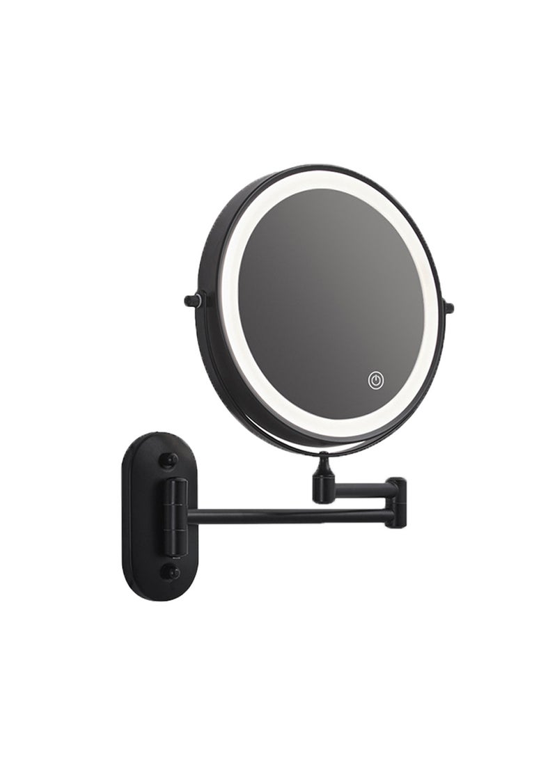 Sharpdo - Wall Mounted LED Makeup Mirror Adjustable Double Sided High Definition LED Vanity Mirror Three-color Stepless Dimming Cosmetic Mirror For Bathroom - Image 1