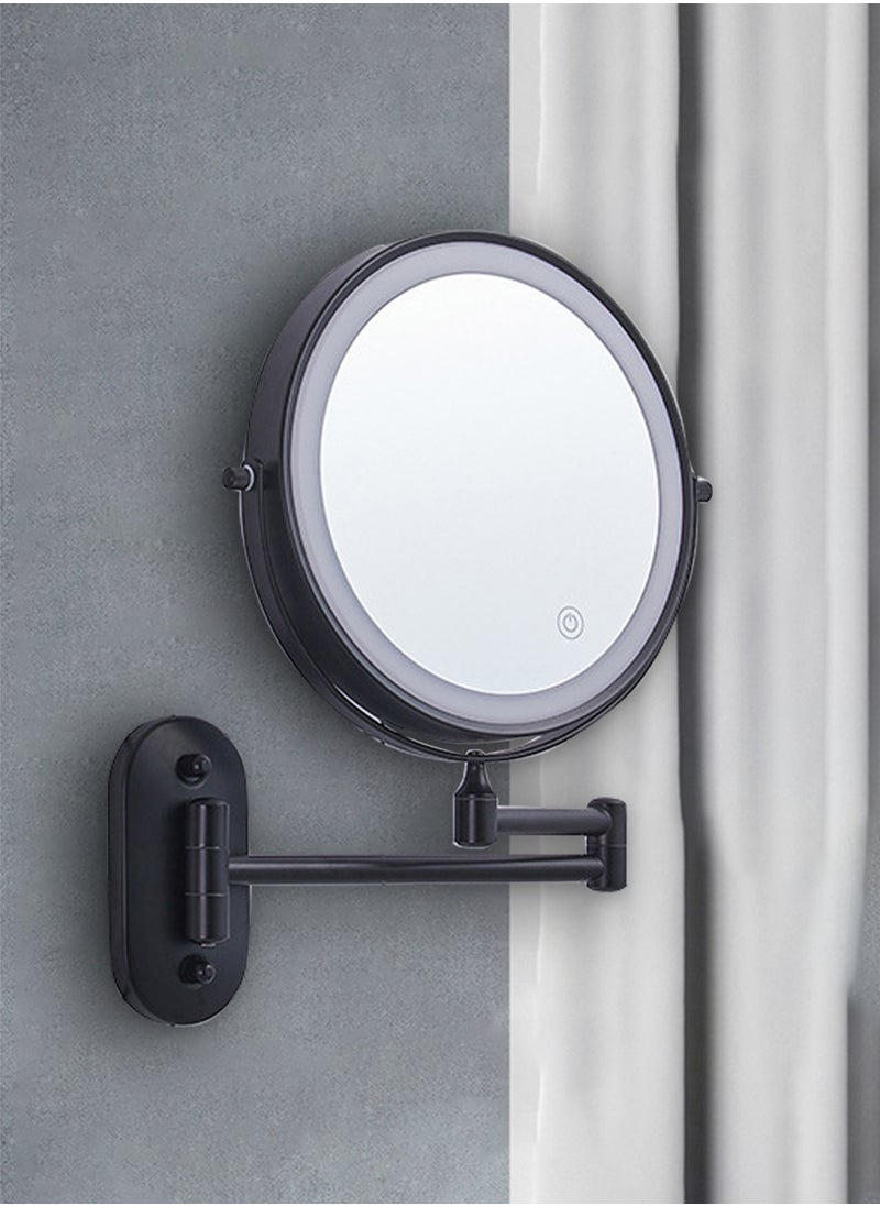 Sharpdo - Wall Mounted LED Makeup Mirror Adjustable Double Sided High Definition LED Vanity Mirror Three-color Stepless Dimming Cosmetic Mirror For Bathroom - Image 1