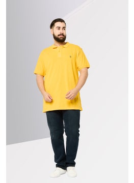Scuderia Ferrari Men Regular Fit Brand Logo Short Sleeves Polo Shirt, Yellow  - Image 2