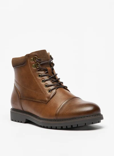 LBL by Shoexpress Men's Textured Chukka Boots with Zip Closure
