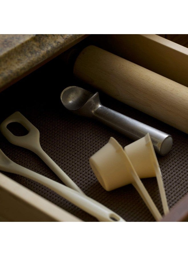 Star Work 30x500 Cms Shelf Liners for Kitchen Shelves | Cabinet Cupboard Sheets | Wardrobe Mat Anti-Skid and Slip Drawer Matting Roll Waterproof Slab Cover with Extra Grip (Chocolate, Washable) - Image 2