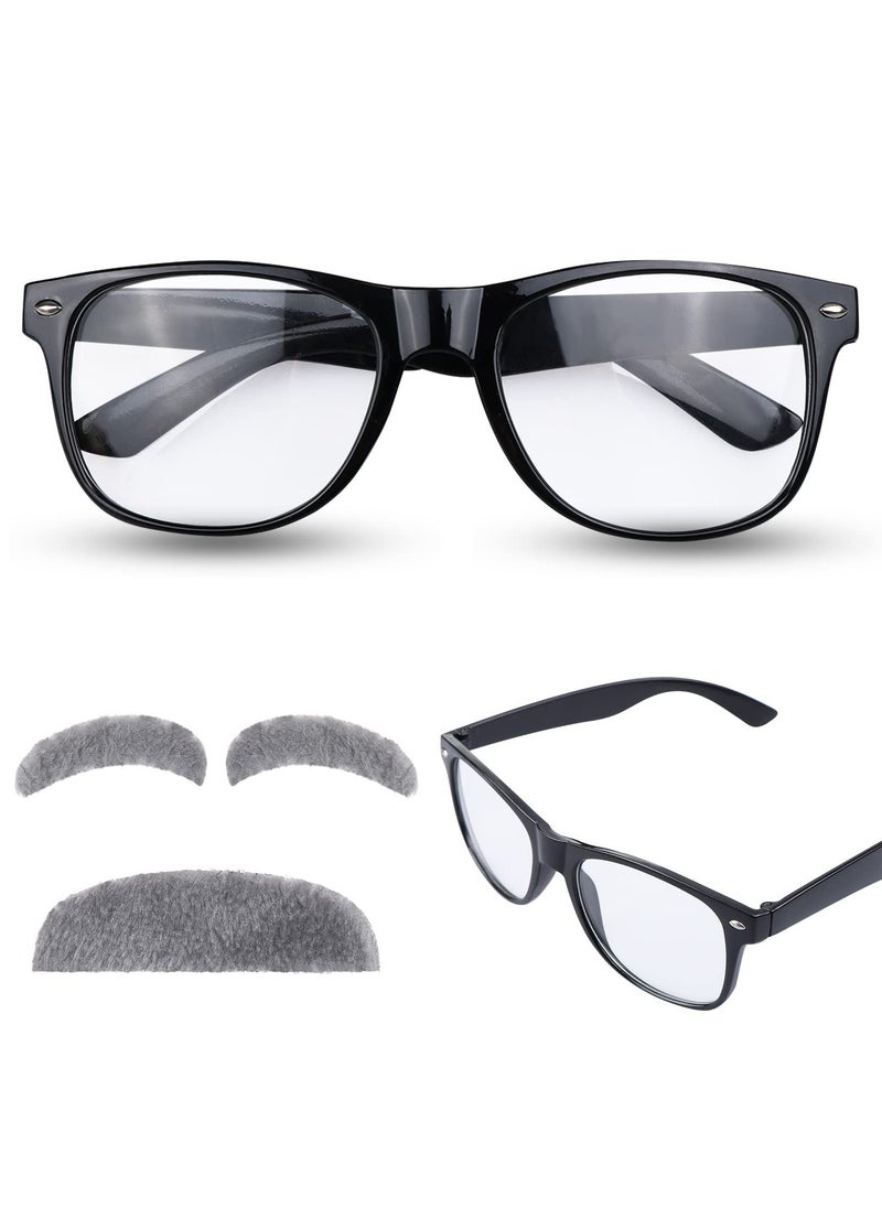 Captaintech Old Man Costume Set, 6 Pcs Grandpa Wig Costume Kit, Cosplay Costume Set Including Wig Cap/Wig/Glasses/Fake Beard/Faux Eyebrows/Pipe, for Cosplay Costume/Party Props/Masquerade Accessories  - Image 4
