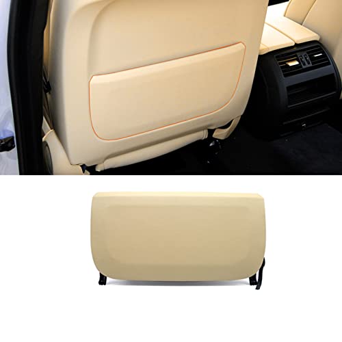 Jaronx Compatible with BMW Seat Back Pocket Cover, Genuine Leather Back Seat Pocket Cover Backrest Seat Panel Cover Replacement Compatible with BMW 5 Series F10 F11 F07, 7 Series F01 F02 (Beige) - Image 1