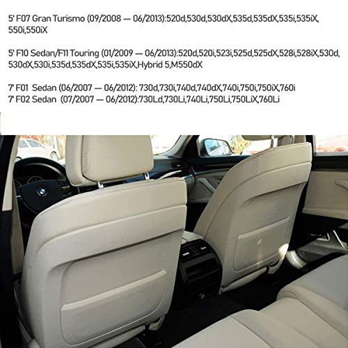 Jaronx Compatible with BMW Seat Back Pocket Cover, Genuine Leather Back Seat Pocket Cover Backrest Seat Panel Cover Replacement Compatible with BMW 5 Series F10 F11 F07, 7 Series F01 F02 (Beige) - Image 4