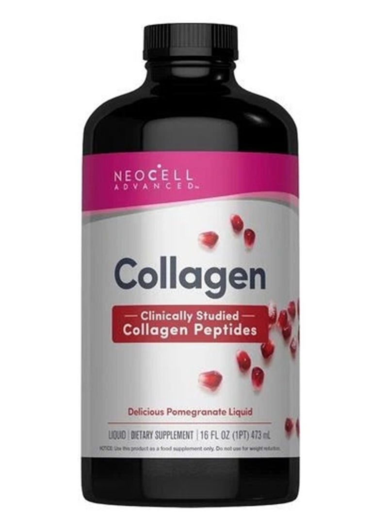 NEOCELL Collagen Liquid Pomegranate, 16 fl oz (473 ml), Hair Skin Nails Free PP - Image 1