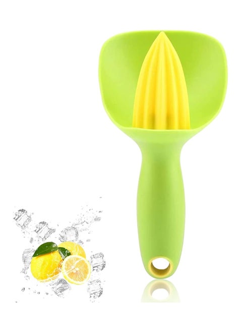 Manual Lemon and Citrus Juicer with Splash Guard and Core Catcher, Ergonomic Hand Press [Green]