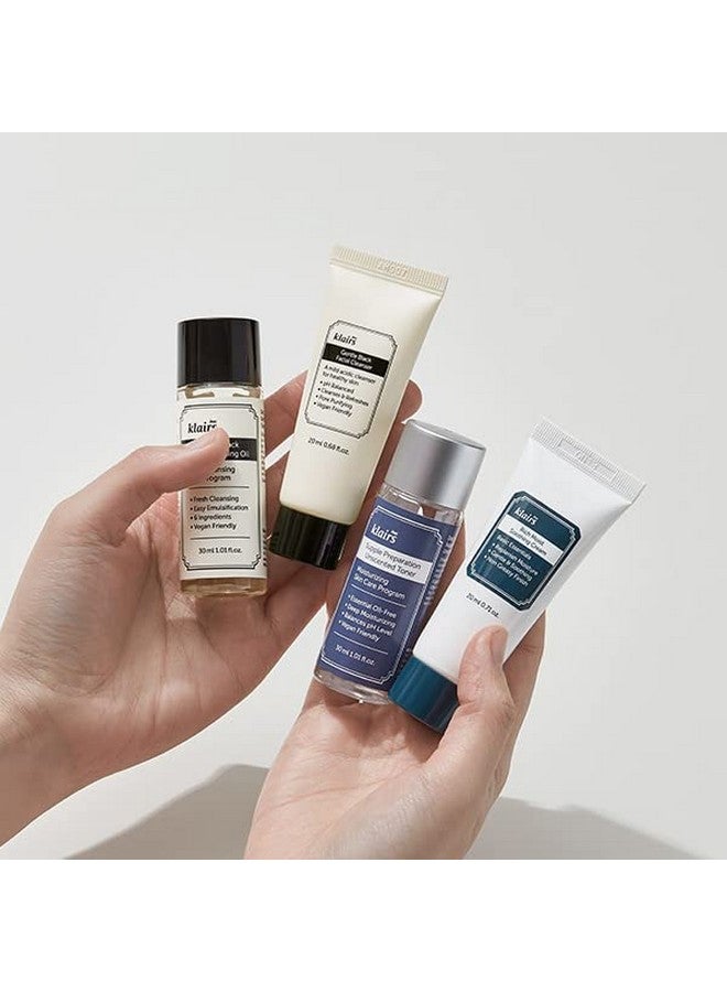 ديركلايرز S] مجموعة العناية بالبشرة التجريبية 4 قطع صغيرة من زيت التنظيف وكريم الحبر للسفر يجب أن يكون لديك هدايا للنساء تخزين المواد للبالغين - Image 4