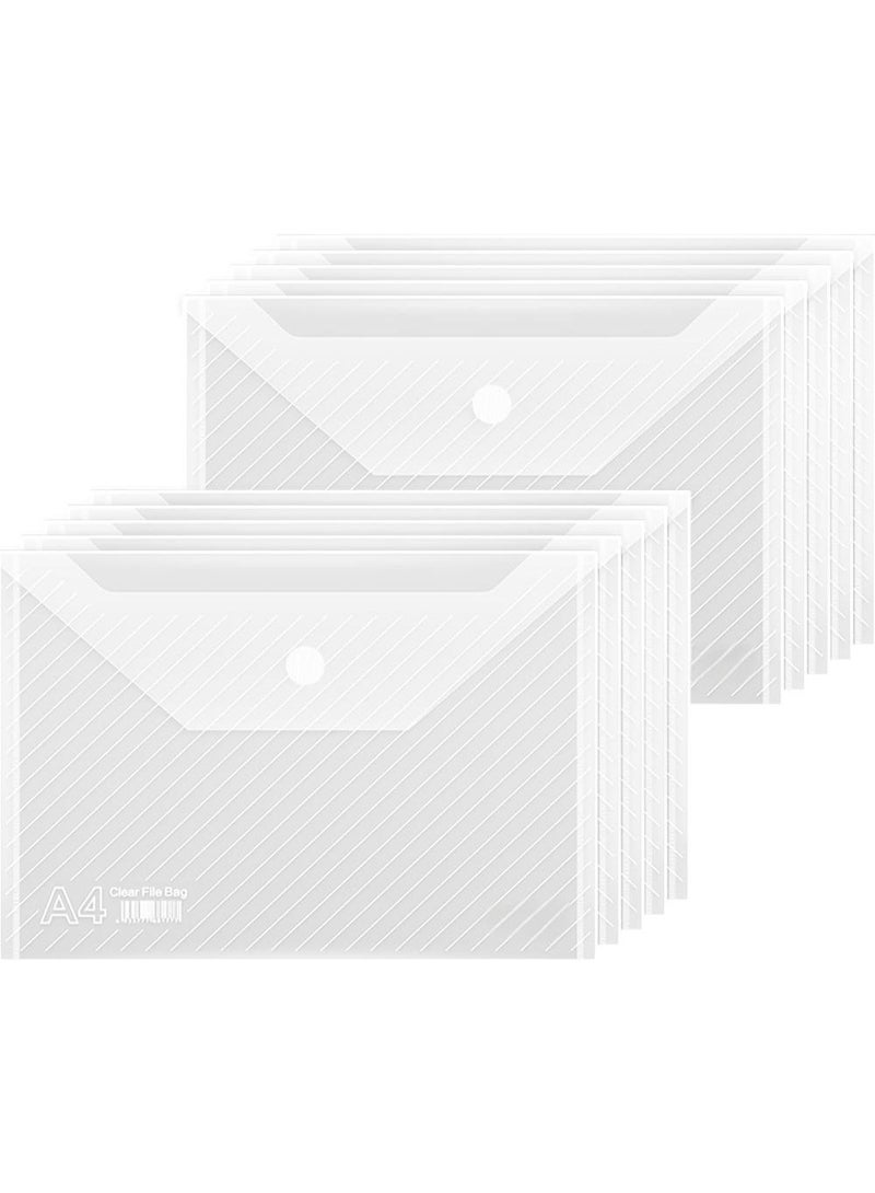 20 ملف بلاستيكي لحفظ المستندات، ملفات حفظ مضادة للماء وقابلة لإعادة الاستخدام لمستندات مقاس A4/Letter، والإيصالات والصور، مستلزمات تنظيم شفافة للمكتب والمدرسة - ملفات لحفظ الاوراق والمستندات - Image 1