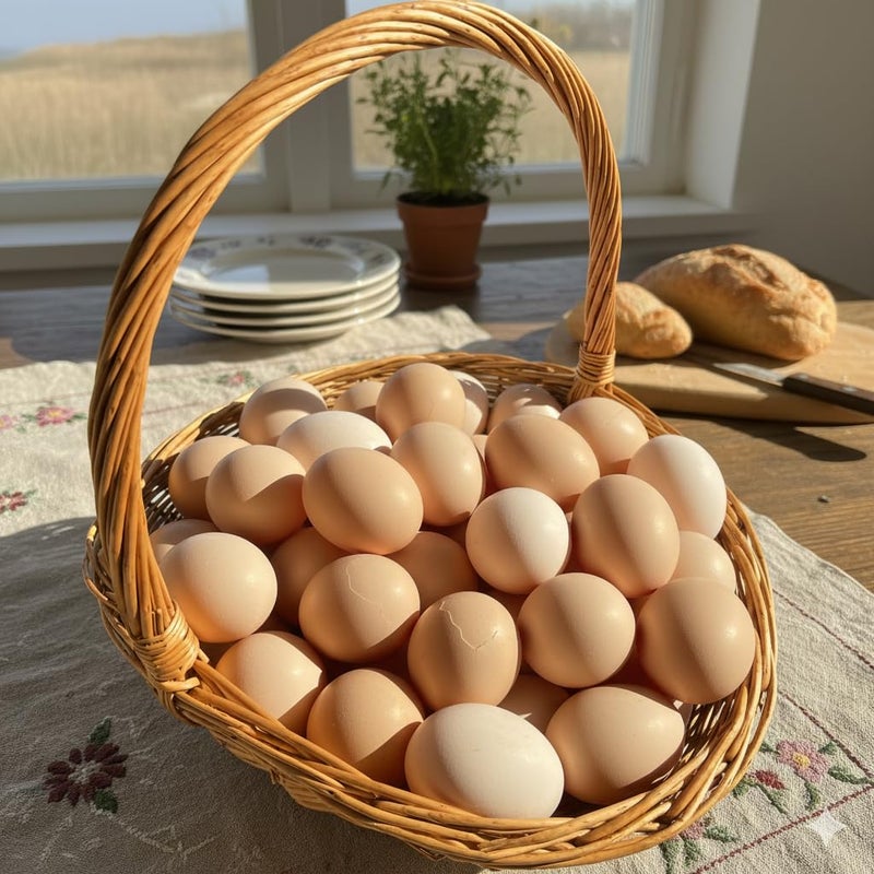 WXQGHDDF Handwoven Wicker Harvest Basket with Handle, Natural Storage and Picnic Basket, 15.7x13x15 Inches - Image 5