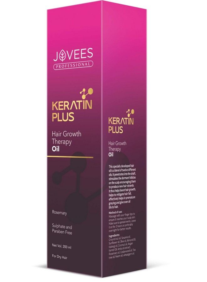 Jovees Professional Keratin Plus Hair Growth Therapy Oil Rosemary All Hair Types 200Ml - Image 2