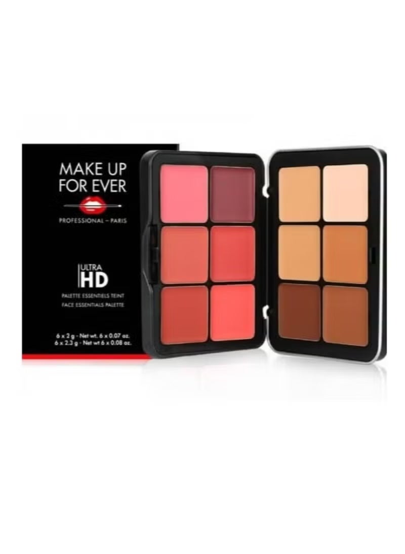 MAKE UP FOR EVER Ultra HD Face Essentials Foundation & Blush Palette – 12 Shade Cream Makeup Palette