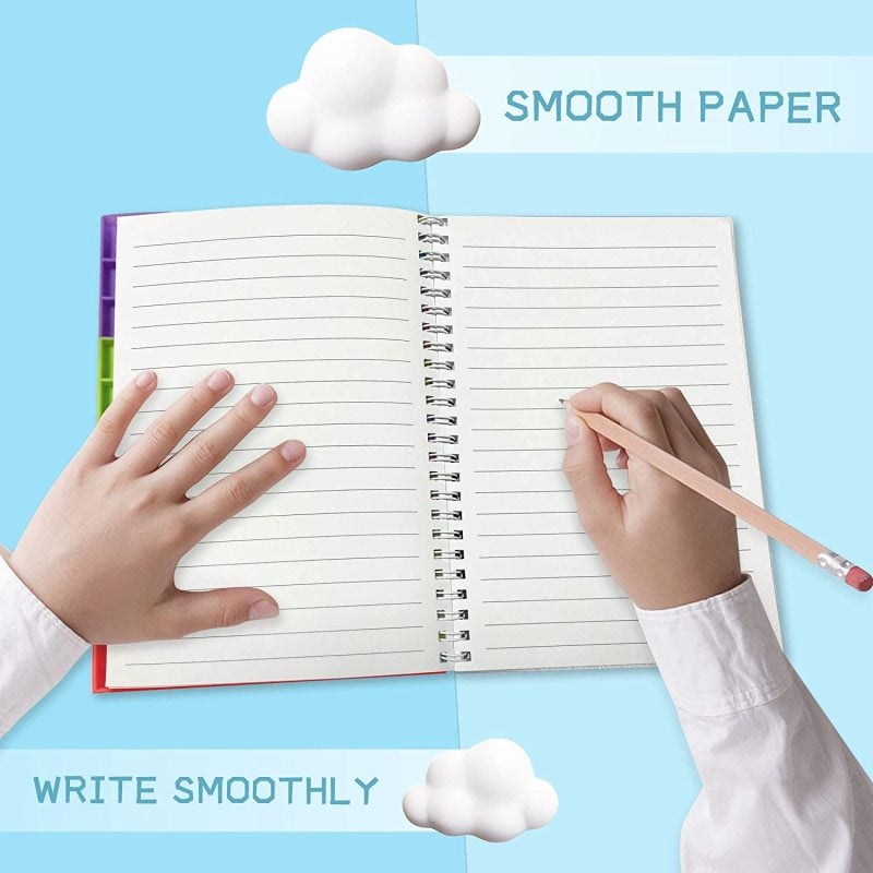 دفتر ملاحظات لولبي (Fidget Spiral Notebook): حجم M بغلاف سيليكون عالي الجودة - دفتر ملاحظات بخطوط كلية مؤلم للقلوب عن طريق فقاعة البوب، للأطفال والطلاب والبالغين، للمنزل والمكتب - Image 2