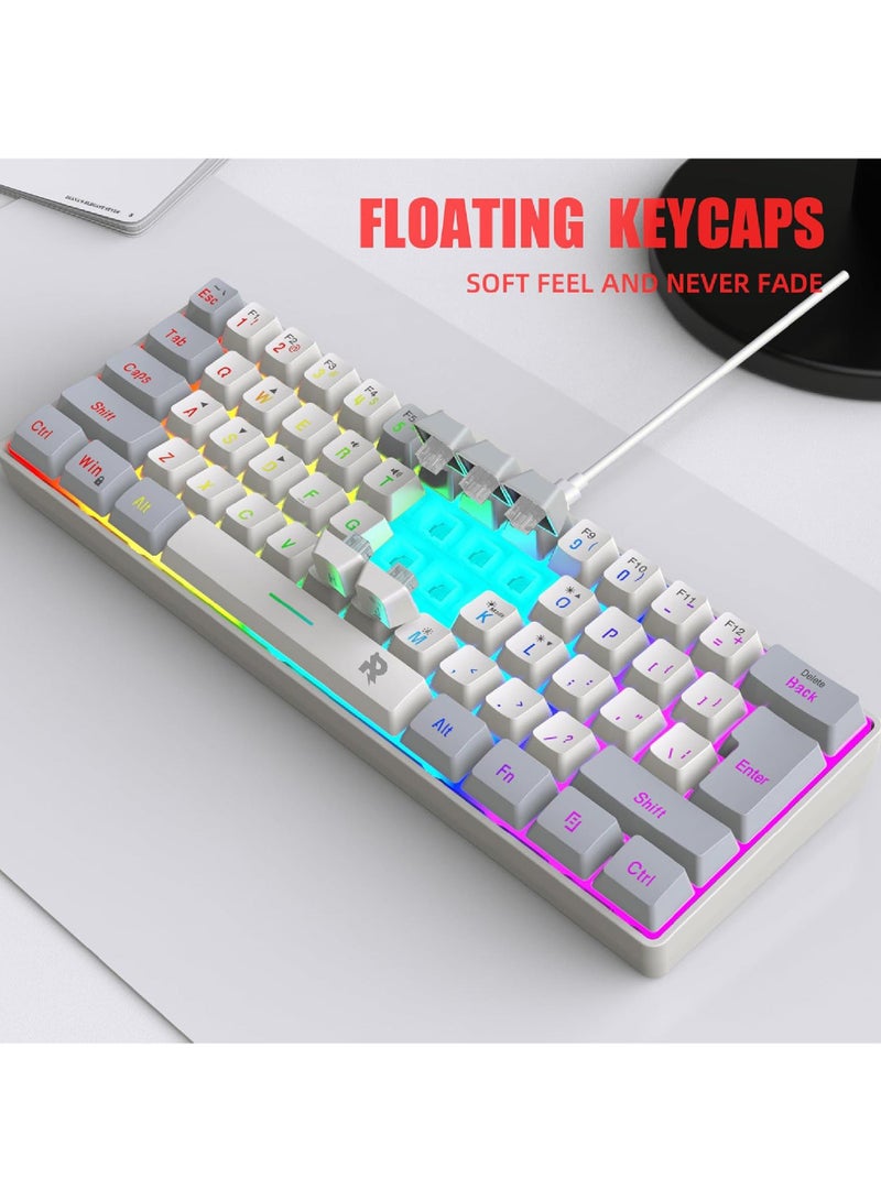 Arabic English 60% Wired Gaming Keyboard RGB Backlit Mini Keyboard Waterproof Small Ultra-Compact 61 Keys Keyboard for PC/Mac Gamer Typist Travel Easy to Carry on Business Trip - Image 5