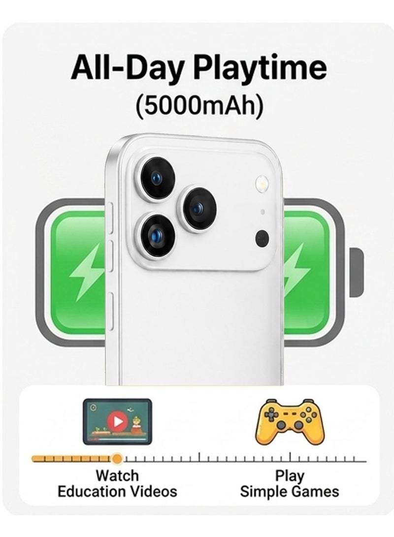 Umiio Mini Smartphone 5.6 Inch Incell Display Dual SIM 17 Pro Max Android Cell Phone Rear And Front Camera, Compact Small Size Android Dual SIM Wi-Fi GPS Supported Small Mobile Phone - White - Image 4
