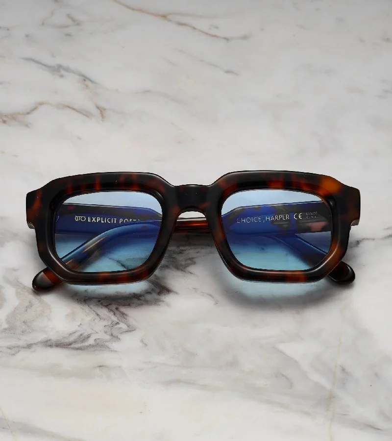  اكسبليست باوتس نظارات شمسية هاربر للجنسين بتصميم سلحفاة أزرق أنيق