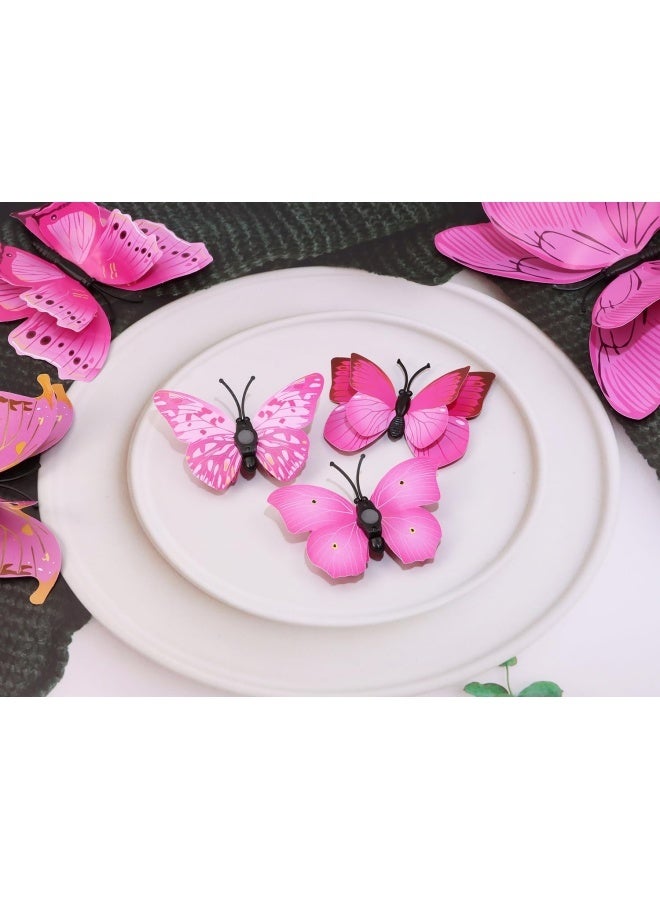 24 PCS 3D Butterfly Decorative Wall Sticker Set Multicolour - Image 5