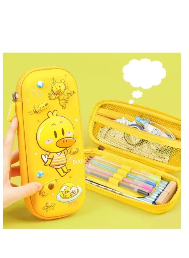 إسكدنيا حافظة أقلام للأولاد والبنات بتصميم ثلاثي الأبعاد لتخفيف الضغط، حقيبة كبيرة جمالية بمقصورات، حقيبة ذات سعة كبيرة، حقيبة لطيفة، منظِّم لمكتب المدرسة الثانوية