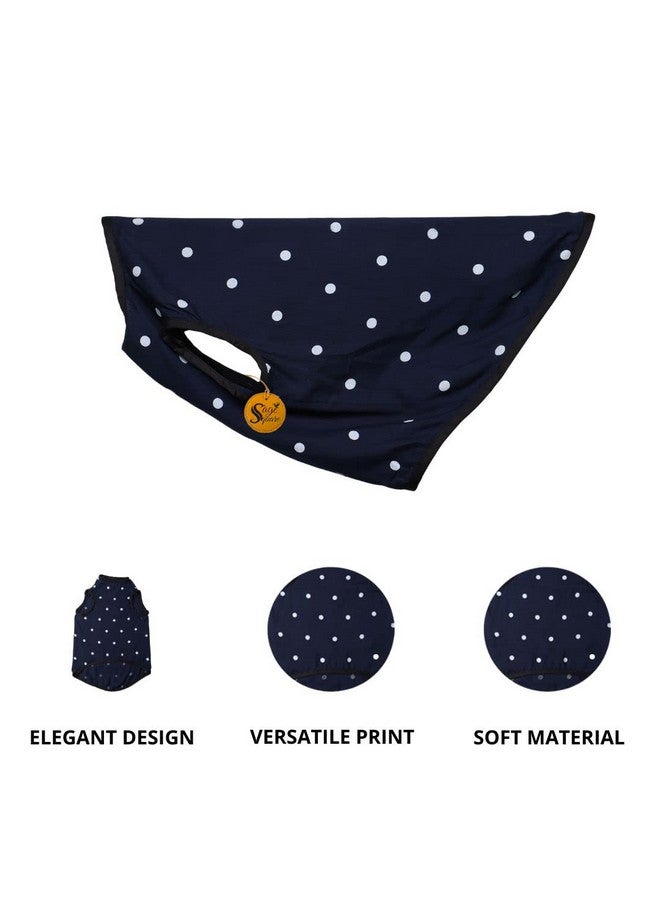 سايج سكوير تي شيرت مطبوع عليه صورة كلب مجنونة، تي شيرت عصري للكلاب، خفيف الوزن وناعم للغاية، ملابس مريحة وجيدة التهوية للكلاب، ملابس عصرية (مقاس صغير جدًا - 10 بوصات) (أزرق بولكا) - Image 2