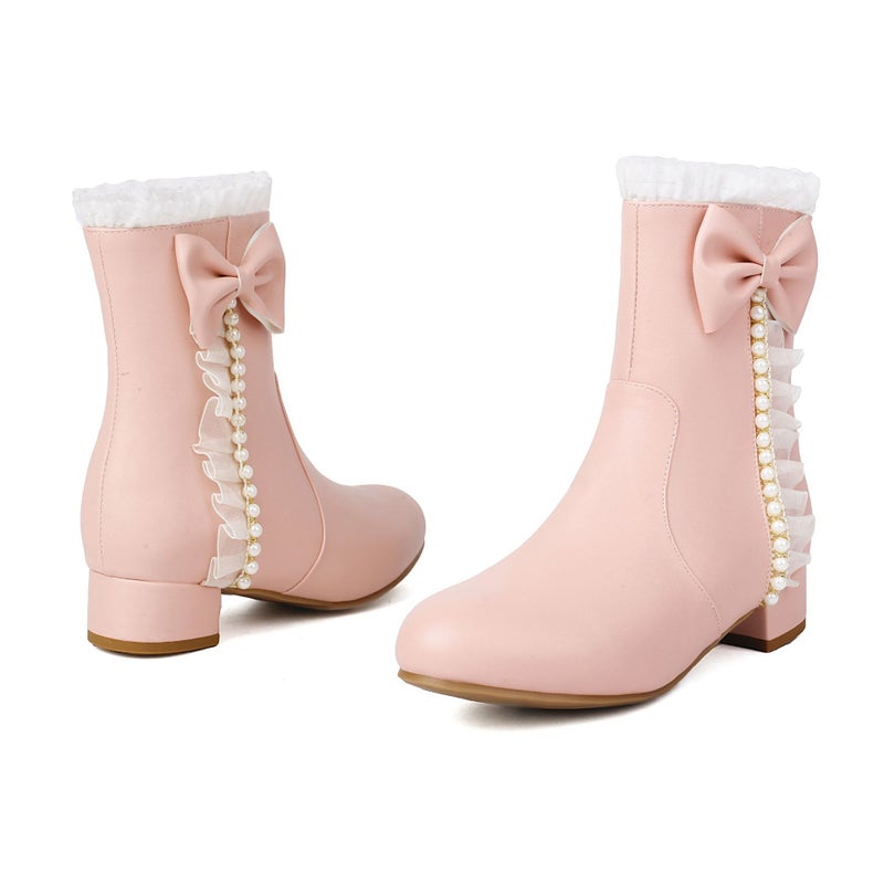 Size Size 28-43 Size Small Fresh Cute Lolly Lace Chinese Clothing Low Tube Women'S Boots Tide - Image 1