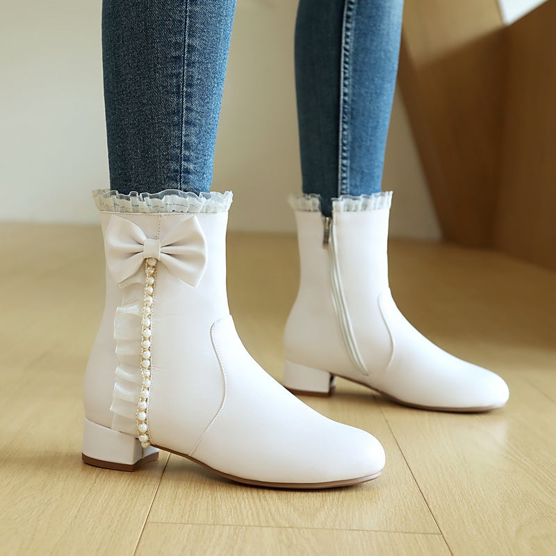 Size Size 28-43 Size Small Fresh Cute Lolly Lace Chinese Clothing Low Tube Women'S Boots Tide - Image 5