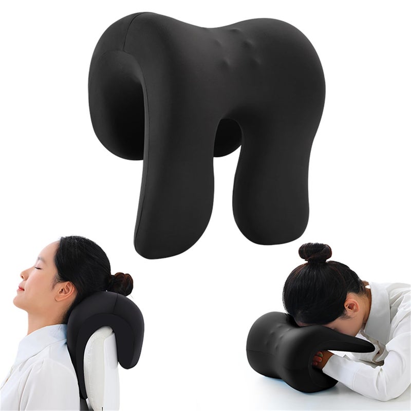 chislim Neck Support for Office ChairMemory Foam Desk Pillow for NappingWashable CoverFits Most Office Chair Black - Image 2