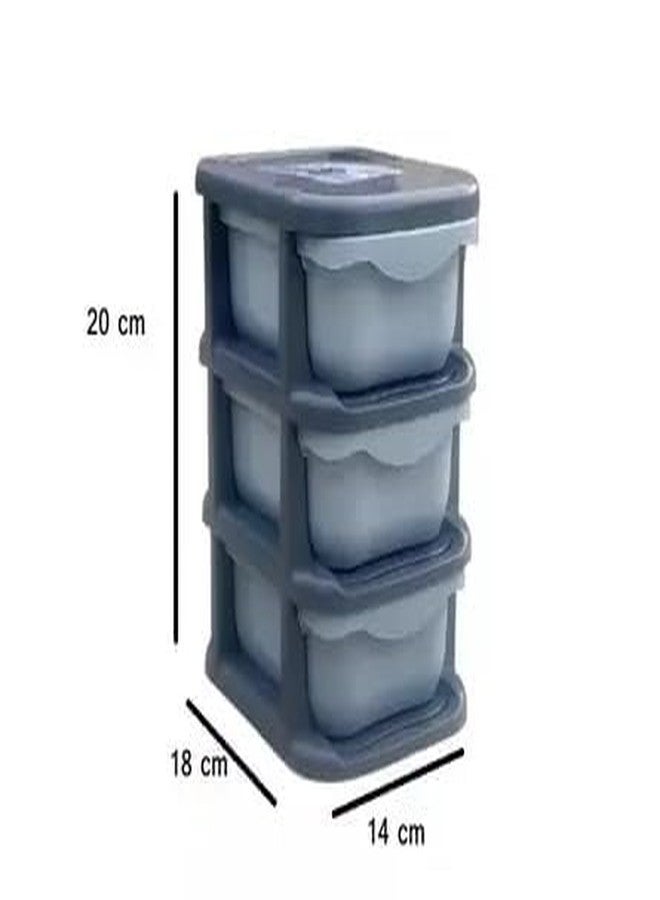 DESCTIDY 3 Layer (Length- 8 inch,Width - 6 inch,Height - 9 inch) Multipurpose Plastic Modular Drawer Organizer Plastic Boxes for Storage System Organisers Storage Box - Image 2
