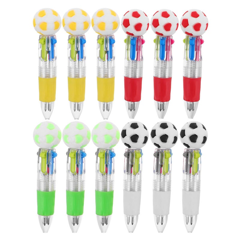 12Pcs 4 In 1 Ballpoint Colored Pens Soccer Themed Sports Set Party Favors - Image 2