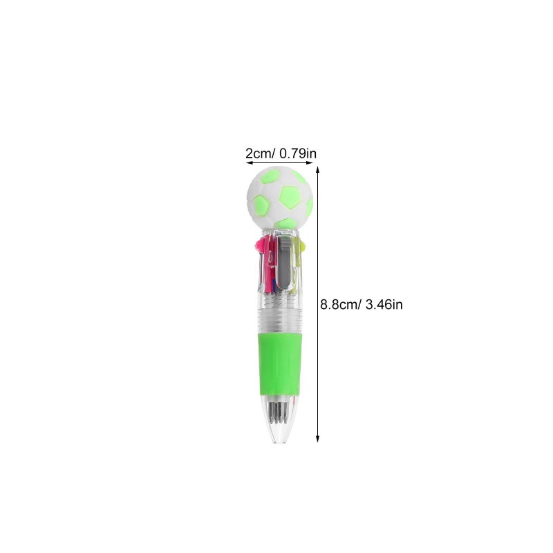 12Pcs 4 In 1 Ballpoint Colored Pens Soccer Themed Sports Set Party Favors - Image 3