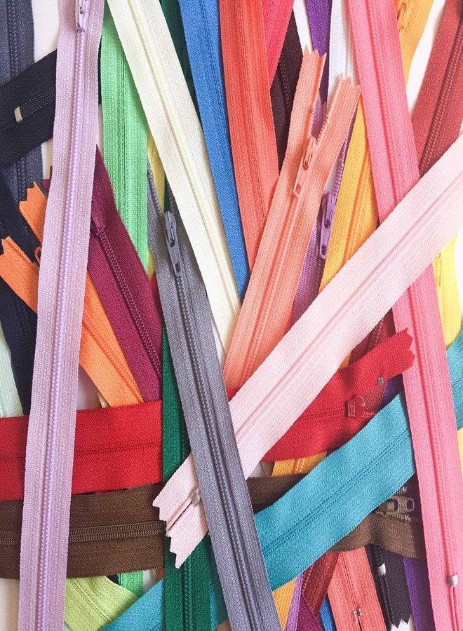 YKK 9 Inch Multicolor Pack YKK Zippers Number 3 Nylon Coil Set of 30 Pieces - Image 3