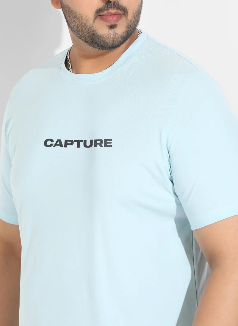 Instafab Plus Men's Icy Blue Basic Regular Fit T-Shirt