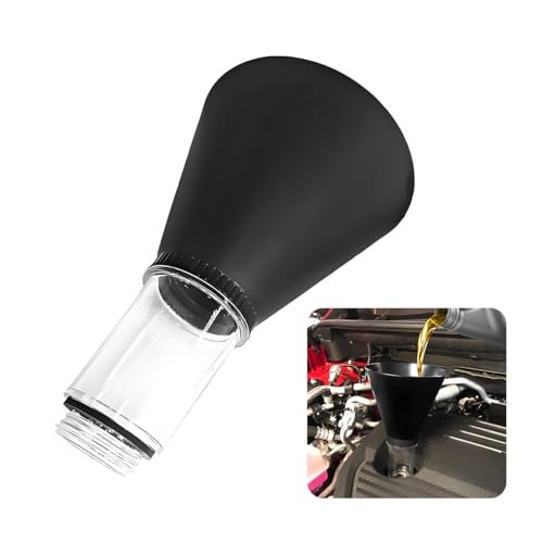 FALVFUN Car Engine Oil Funnel Vehicle Threaded Locking No Spill Spout Directly into Filler Funnel Automotive Diesel Change Tool Compatible with Avalon Tercel Venza Black - Image 1