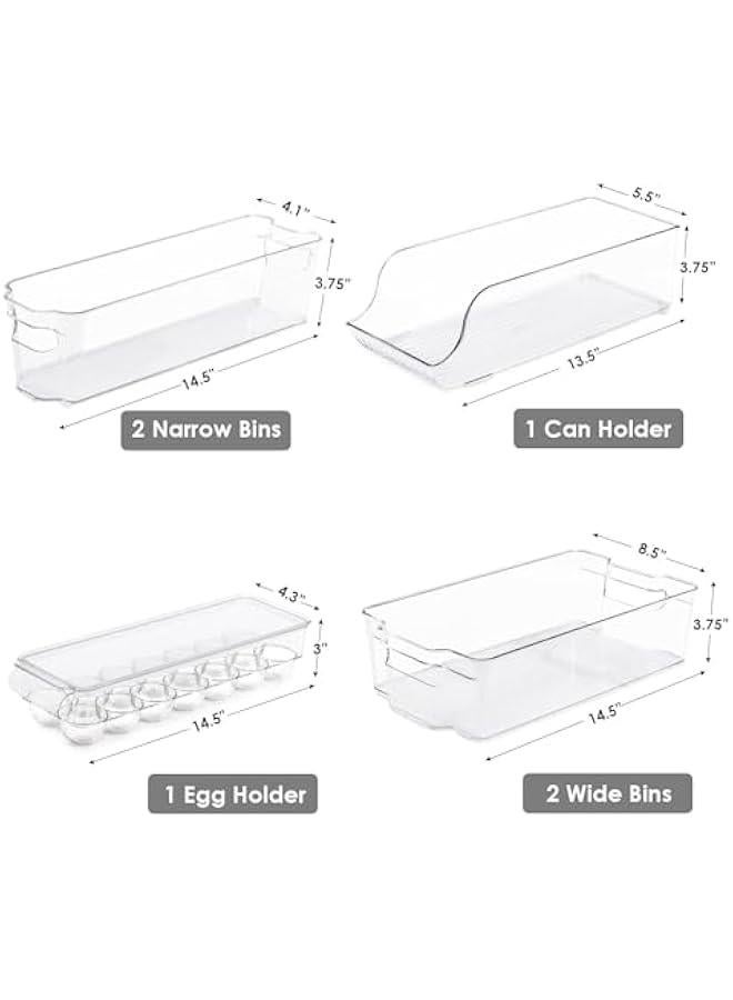 هوكور مجموعة صناديق تنظيم الثلاجة الشفافة من هوكور، صناديق تنظيم الثلاجة للمستلزمات المنزلية والطعام وأدوات النظافة والمكياج ومستلزمات التنظيف وغرفة الغسيل وغرفة المؤن والمطبخ والتخزين - Image 2
