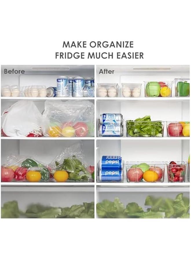 هوكور مجموعة صناديق تنظيم الثلاجة الشفافة من هوكور، صناديق تنظيم الثلاجة للمستلزمات المنزلية والطعام وأدوات النظافة والمكياج ومستلزمات التنظيف وغرفة الغسيل وغرفة المؤن والمطبخ والتخزين - Image 3