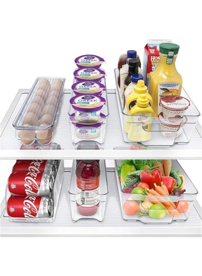 هوكور مجموعة صناديق تنظيم الثلاجة الشفافة من هوكور، صناديق تنظيم الثلاجة للمستلزمات المنزلية والطعام وأدوات النظافة والمكياج ومستلزمات التنظيف وغرفة الغسيل وغرفة المؤن والمطبخ والتخزين - Image 4