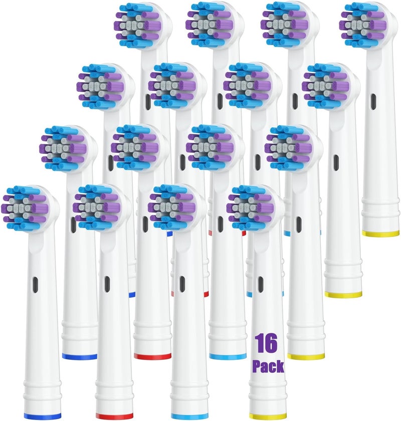 Mailink Toothbrush Replacement Heads Compatible with Oral B Braun，Pack of 16 Professional Electric Toothbrush Heads for Oral-B 7000/Pro 1000/9600/ 5000/3000/8000 Electric Toothbrush - Image 1