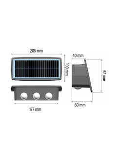 Muyixin 2Pack Upgraded Led Solar Up Down Wall Light, Warm White Outdoor Wall Lamps for House,Small Exterior Light Fixture Waterproof Nordic Style Lighting Decor (Warm Light, 6 Led)  - Image 2