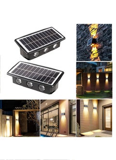 Muyixin 2Pack Upgraded Led Solar Up Down Wall Light, Warm White Outdoor Wall Lamps for House,Small Exterior Light Fixture Waterproof Nordic Style Lighting Decor (Warm Light, 6 Led)  - Image 4