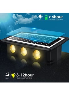 Muyixin 2Pack Upgraded Led Solar Up Down Wall Light, Warm White Outdoor Wall Lamps for House,Small Exterior Light Fixture Waterproof Nordic Style Lighting Decor (Warm Light, 6 Led)  - Image 3