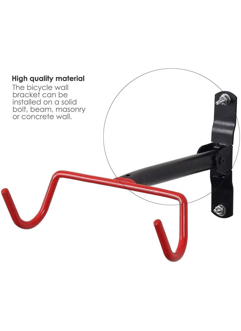 Linist Linist Bicycle Bracket Wall Mounts Folding Rack Storage Dual Hooks Bicycle Wall Mount Stand Hanger Horizontal Hanging MetalStone  - Image 3