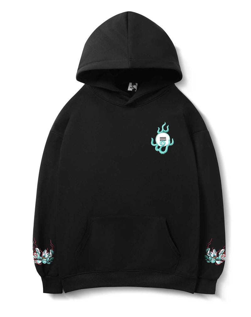 Niepce Inc Streetwear Kirin Embroidered Men's Heavyweight Graphic Hoodies (as1, alpha, x_l, regular, regular, black-blue-kirin) - Image 3