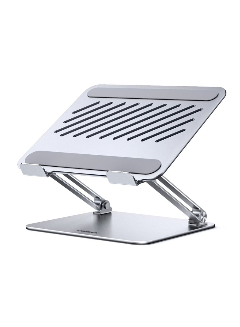 Ugreen Notebook Stand Portable Metal Laptop Holder Ergonomic Laptop Riser Adjustable Foldable Lightweight Computer Holder for Desk Aluminum Stand Fitting 10 to 16 Inch Laptop Devices, MacBook Office Home Silver - Image 1