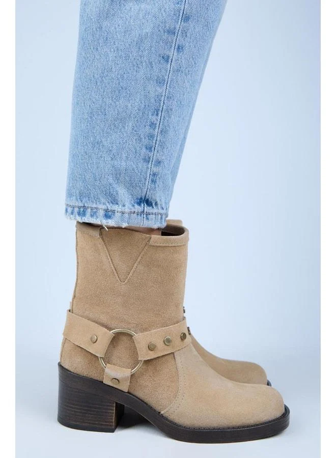 Manijero  (Lukka) Women's Genuine Leather Biker Treaded Sand Boot. for Women | Best Price UAE