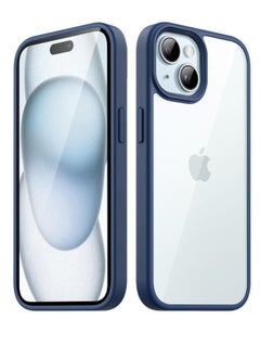 Generic Case Compatible With iPhone 15+ Plus/iPhone 14 Plus 6.7-Inch, Crystal Clear Case [Not Yellowing] [Drop Protection] Shockproof Case Transparent Protective Slim Cover Phone (Blue)  - Image 1