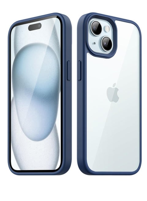 Case Compatible With iPhone 15+ Plus/iPhone 14 Plus 6.7-Inch, Crystal Clear Case [Not Yellowing] [Drop Protection] Shockproof Case Transparent Protective Slim Cover Phone (Blue)