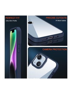 Generic Case Compatible With iPhone 15+ Plus/iPhone 14 Plus 6.7-Inch, Crystal Clear Case [Not Yellowing] [Drop Protection] Shockproof Case Transparent Protective Slim Cover Phone (Blue)  - Image 2