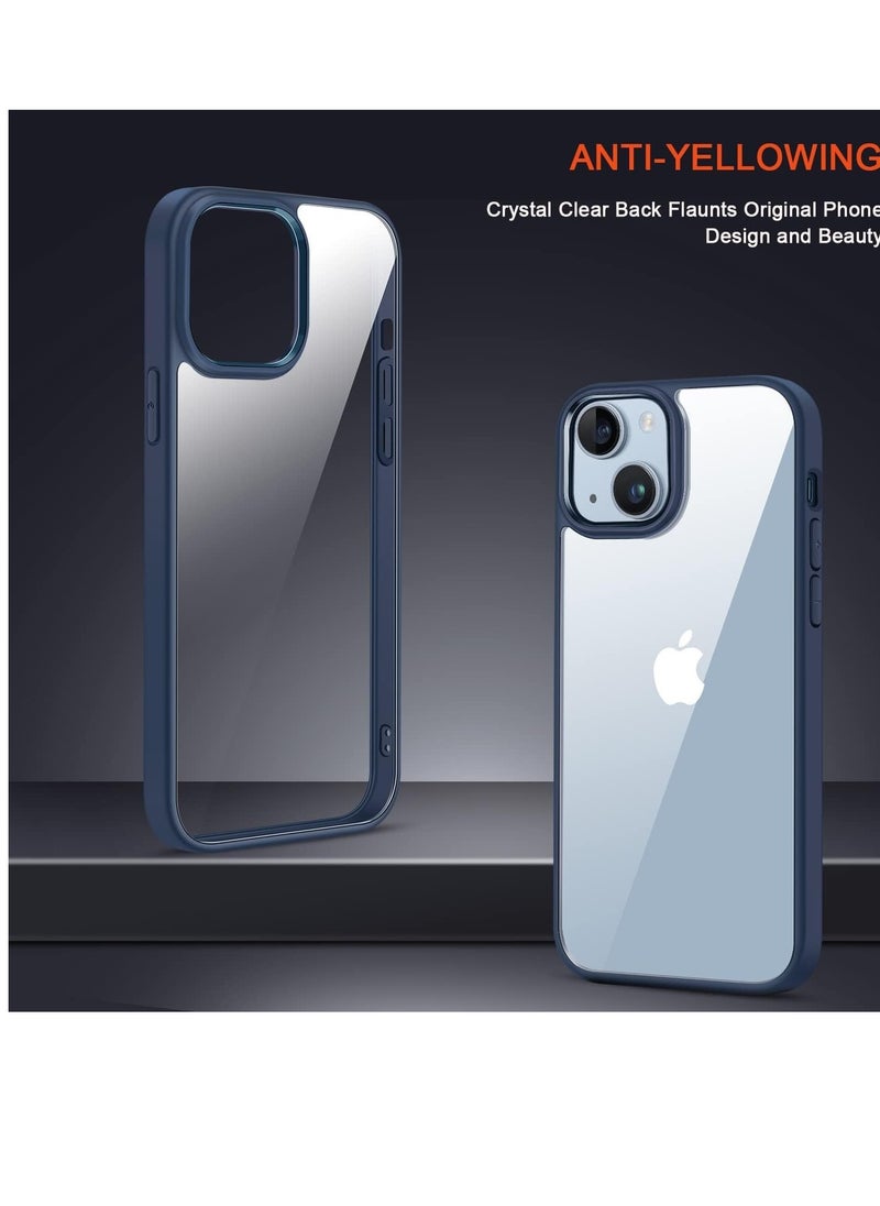 Generic - Case Compatible With iPhone 15+ Plus/iPhone 14 Plus 6.7-Inch, Crystal Clear Case [Not Yellowing] [Drop Protection] Shockproof Case Transparent Protective Slim Cover Phone (Blue) - Image 1