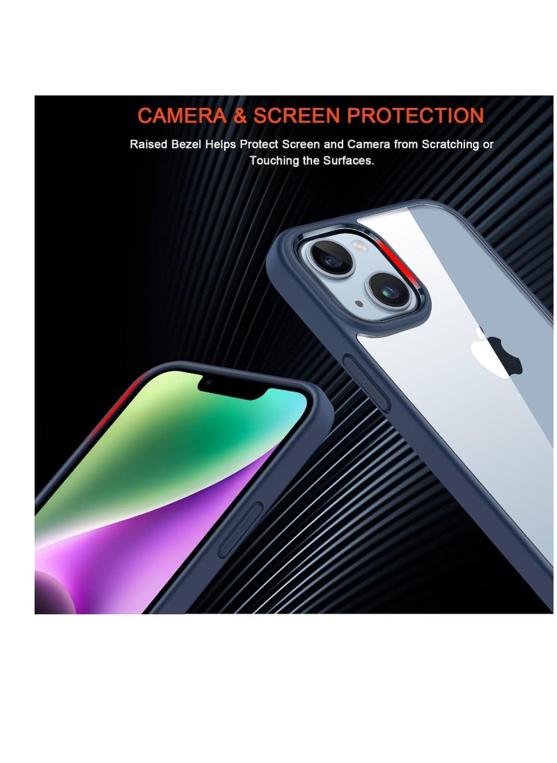 Generic - Case Compatible With iPhone 15+ Plus/iPhone 14 Plus 6.7-Inch, Crystal Clear Case [Not Yellowing] [Drop Protection] Shockproof Case Transparent Protective Slim Cover Phone (Blue) - Image 1