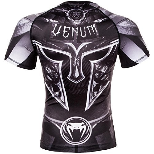 Venum mens Full Coverage Venum Gladiator 3 0 Short Sleeve Rashguard Black White S, Black/White, Small - Image 4