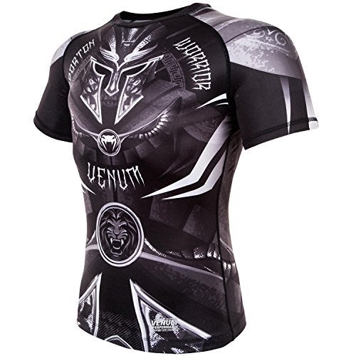 Venum mens Full Coverage Venum Gladiator 3 0 Short Sleeve Rashguard Black White S, Black/White, Small - Image 2